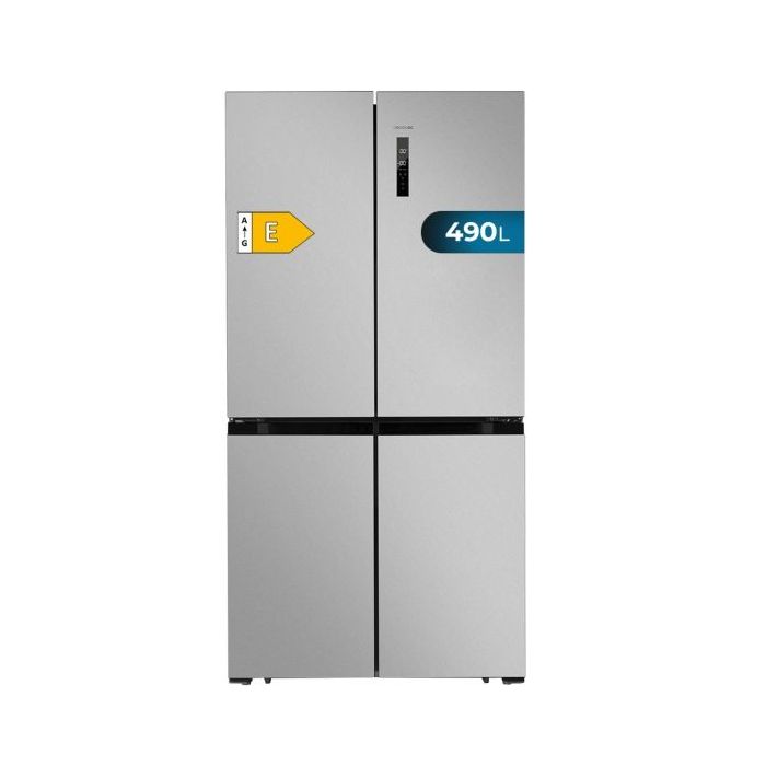 Cecotec Bolero CoolMarket 4D 490 Inox E Frigorifico Americano 4 Puertas - Capacidad 490L - Total Nofrost - Congelacion Ultrarapida - Frio Envolvente - Clase E - 183x91cm - Color Acero