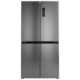 Cecotec Bolero CoolMarket 4D 503 Inox E Frigorifico Americano 4 Puertas - Capacidad 503L - Luz LED - Compresor Inverter - Silencioso - Frio Envolvente - Clase E - 177.5x85.3x69.8cm - Color Acero
