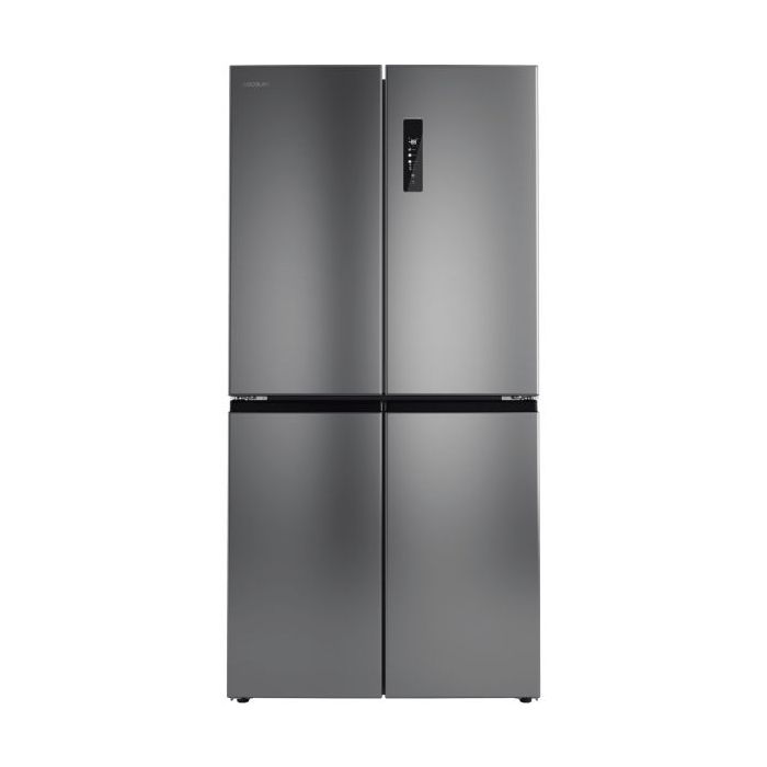 Cecotec Bolero CoolMarket 4D 503 Inox E Frigorifico Americano 4 Puertas - Capacidad 503L - Luz LED - Compresor Inverter - Silencioso - Frio Envolvente - Clase E - 177.5x85.3x69.8cm - Color Acero
