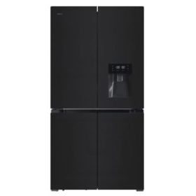 Cecotec Bolero CoolMarket 4D 564 Glass E Frigorifico Americano 4 Puertas - 564L - Total Nofrost - Dispensador de Agua - Congelacion Ultrarapida - Frio Envolvente - Clase E - 183x91cm - Color Negro