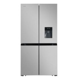 Cecotec Bolero CoolMarket 4D 564 Inox E Frigorifico Americano 4 Puertas - 564L - Total Nofrost - Dispensador de Agua - Congelacion Ultrarapida - Frio Envolvente - Clase E - 183x91cm - Color Acero