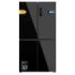 Cecotec Bolero CoolMarket 4D 601 Black Glass E Frigorifico Americano 4 Puertas - Capacidad 601L - Compresor Inverter - Total Nofrost - Puerta de Cristal - Clase E - 90.5x73x177.5cm - Color Negro