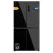 Cecotec Bolero CoolMarket 4D 601 Black Glass E Frigorifico Americano 4 Puertas - Capacidad 601L - Compresor Inverter - Total Nofrost - Puerta de Cristal - Clase E - 90.5x73x177.5cm - Color Negro