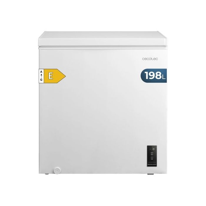 Cecotec Bolero CoolMarket Chest 198P White E Congelador Horizontal Convertible - Capacidad 198L - Temperatura Regulable - Cesta con Asas - Alarma de Puerta Abierta - Color Blanco