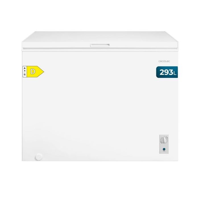 Cecotec Bolero CoolMarket Chest 293M White D Congelador Horizontal Convertible - Capacidad 293L - Cesta con Asas - Temperatura Regulable - Control Mecanico - Color Blanco