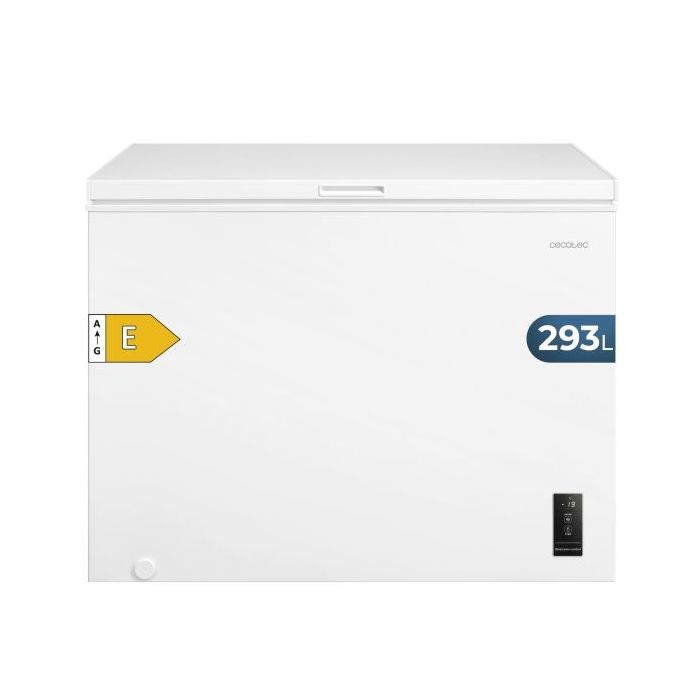 Cecotec Bolero CoolMarket Chest 293P White E Congelador Horizontal Convertible - Capacidad 293L - Temperatura Regulable - Cesta con Asas - Alarma de Puerta Abierta - Color Blanco
