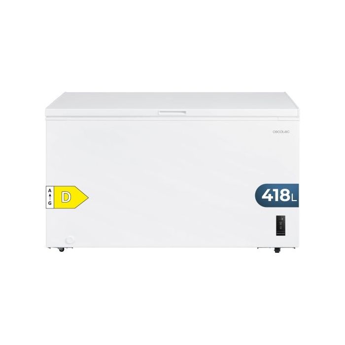 Cecotec Bolero CoolMarket Chest 418P White D Congelador Horizontal Convertible - Capacidad 418L - Temperatura Regulable - Ruedas Integradas - Alarma de Puerta Abierta - Cesta con Asas - Color Blanco