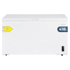 Cecotec Bolero CoolMarket Chest 418P White E Congelador Horizontal Convertible - Capacidad 418L - Temperatura Regulable - Doble Cesta - Alarma de Puerta Abierta - Ruedas Integradas - Color Blanco