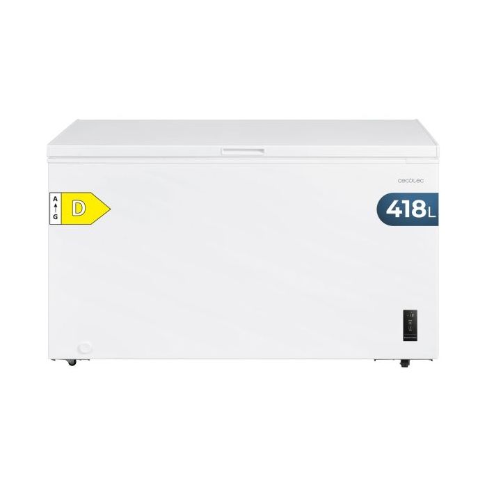 Cecotec Bolero CoolMarket Chest 418P White E Congelador Horizontal Convertible - Capacidad 418L - Temperatura Regulable - Doble Cesta - Alarma de Puerta Abierta - Ruedas Integradas - Color Blanco