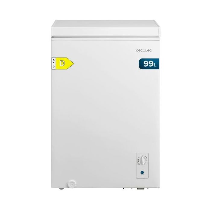 Cecotec Bolero CoolMarket Chest 99M White D Mini Congelador Horizontal Convertible - Capacidad 99L - Cesta con Asas - Silencioso 38dB - Temperatura Regulable - Alarma de Puerta Abierta - Color Blanco