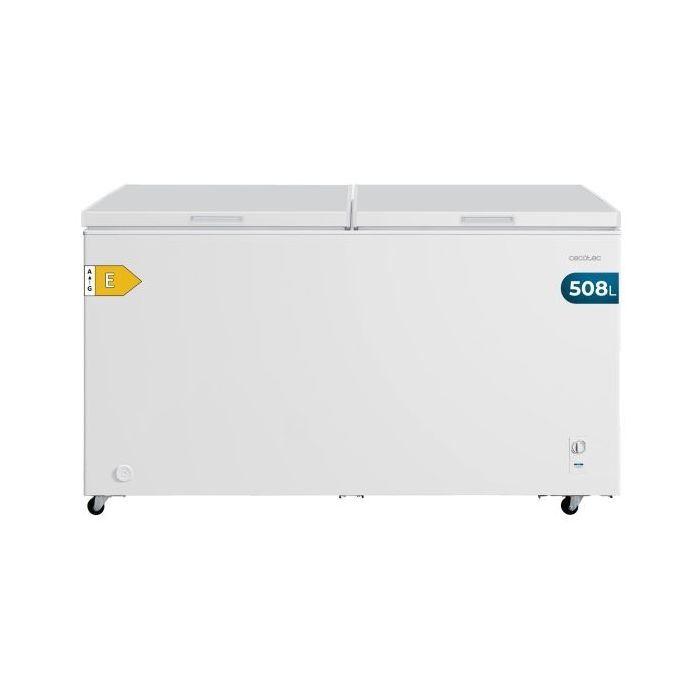 Cecotec Bolero CoolMarket Chest Duo 508M White E Congelador Horizontal Convertible - Capacidad 508L - Temperatura Regulable - Doble Cesta - Ruedas Integradas - Control Mecanico - Color Blanco