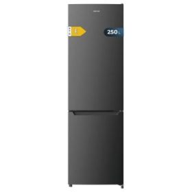 Cecotec Bolero CoolMarket Combi 250 Dark E Frigorifico Combi - Capacidad 250L - Temperatura Regulable - Frio Envolvente - Cajon Humedad Regulable - Clase E - 54x57.6x180cm - Color Acero