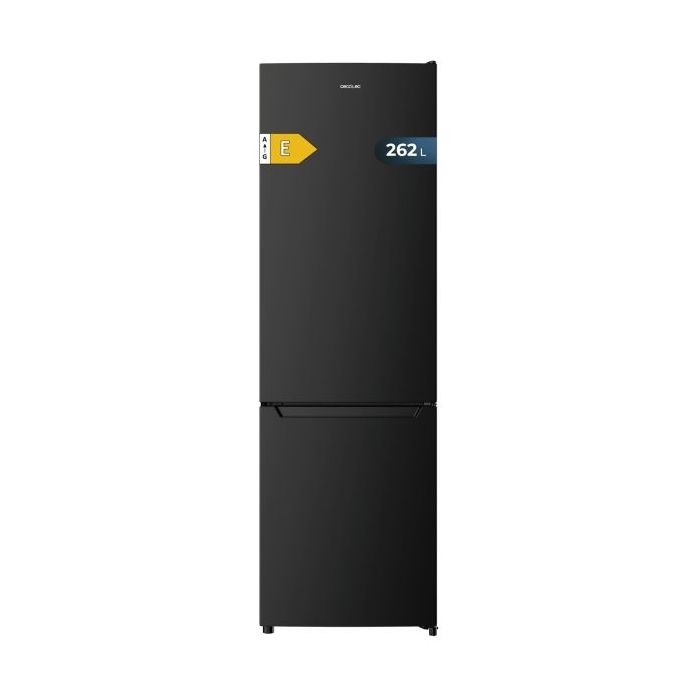 Cecotec Bolero CoolMarket Combi 262 Black E Frigorifico Combi - Capacidad 262L - Luz LED - Temperatura Regulable - Funcionamiento Ciclico - Clase E - 54.5x59x170cm - Color Negro