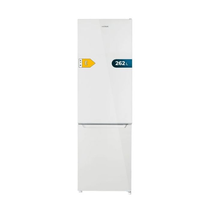 Cecotec Bolero CoolMarket Combi 262 White E Frigorifico Combi - Capacidad 262L - Luz LED - Defrost - Bandejas Interiores de Cristal - Control Electronico - Clase E - Color Blanco