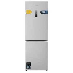 Cecotec Bolero CoolMarket Combi 290 Inox Frigorifico Combi - Capacidad 290L - Luz LED - Total Nofrost - Modo Vacaciones - Cajon para Carne y Pesado - Clase E - 185x59.5cm - Color Acero