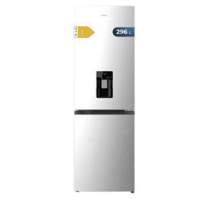 Cecotec Bolero CoolMarket Combi 296 DF WD Inox Frigorifico Combi - Capacidad 296L - Luz LED - Defrost - Dispensador de Agua - Congelacion Ultrarapida - 185x60x60cm - Color Blanco