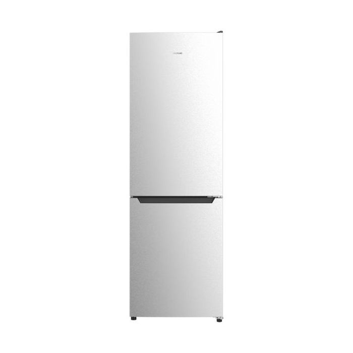Cecotec Bolero CoolMarket Combi 322 Inox E Frigorifico Combi - Capacidad 322L - Cajon para Carne y Pesado - Frio Envolvente - Cajon Humedad Regulable - Clase E - 60x185cm - Color Acero