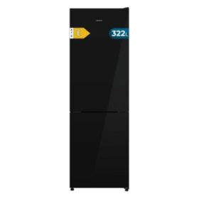 Cecotec Bolero CoolMarket Combi 322i Black Glass E Frigorifico Combi - 322L - Luz LED - Total Nofrost - Puerta de Cristal - Frio Envolvente - Cajon Humedad Regulable - 59.5x185.5cm - Color Negro