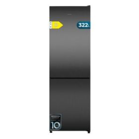 Cecotec Bolero CoolMarket Combi 322i Dark D Frigorifico Combi - Capacidad 322L - Luz LED - Temperatura Regulable - Acero Inoxidable - Total Nofrost - Frio Envolvente - 59.5x185.5cm - Color Gris Oscuro