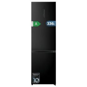 Cecotec Bolero CoolMarket Combi 336 Dark a Frigorifico Combi - Capacidad 336L - Silencioso 35dB - Compresor Inverter - Silencioso - Frio Envolvente - Clase A - 59.5×57.9×201.72cm - Color Negro