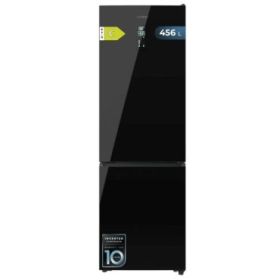 Cecotec Bolero CoolMarket Combi 456 Black Glass C Frigorifico Combi - Capacidad 456L - Compresor Inverter - Puerta de Cristal - Silencioso - Frio Envolvente - Clase C - 201x59.5cm - Color Negro