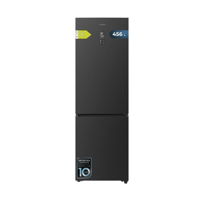 Cecotec Bolero CoolMarket Combi 456 Dark C Frigorifico Combi - Capacidad 456L - Compresor Inverter - Congelacion Ultrarapida - Silencioso - Frio Envolvente - Clase C - 201x59.5cm - Color Gris Oscuro