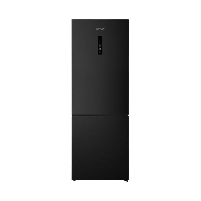 Cecotec Bolero CoolMarket Combi 495 Dark E Frigorifico Combi - Capacidad 495L - Luz LED - Temperatura Regulable - Cajon para Carne y Pesado - Cajon Humedad Regulable - Clase E - 200x70cm - Color Acero