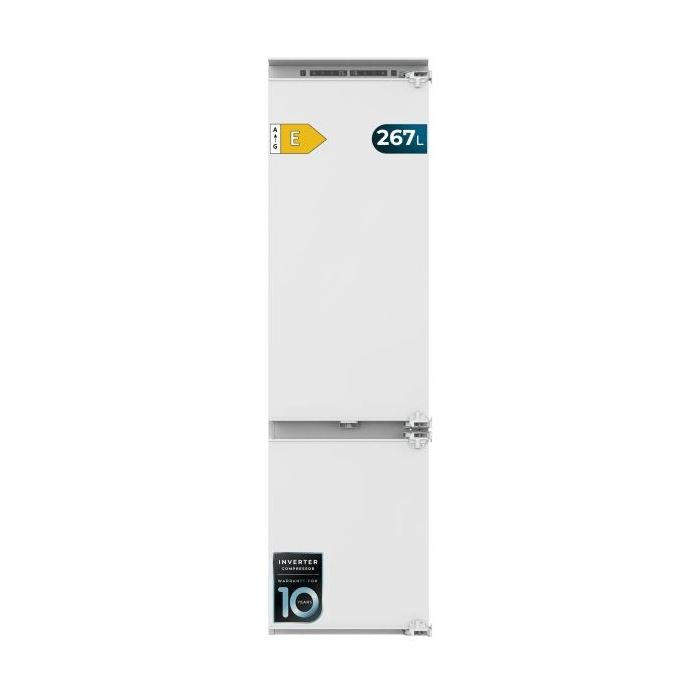 Cecotec Bolero CoolMarket Combi BI-D FLW 267 E Frigorifico Combi Integrable - 267L - Luz LED - Incluye Accesorios - Compresor Inverter - Total Nofrost - Modo Vacaciones - 193.7x54cm - Color Blanco