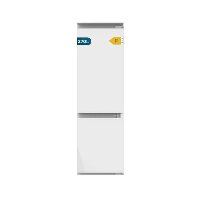 Cecotec Bolero CoolMarket Combi BI-S DF 270 E Frigorifico Combi Integrable - 270L - Incluye Accesorios - Vidrio Templado - Defrost - Cajon para Carne y Pesado - Clase E - 177x54cm - Color Blanco