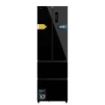 Cecotec Bolero CoolMarket Combi F2D 400 Black Glass E Frigorifico Puerta Francesa de 4 Puertas - 400L - Luz LED - Compresor Inverter - Total Nofrost - Puerta de Cristal - 60x64x191cm - Color Negro