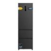 Cecotec Bolero CoolMarket Combi FD 400 Dark E Frigorifico Puerta Francesa - 400L - Luz LED - Compresor Inverter - Acero Inoxidable - Total Nofrost - Frio Envolvente - 60x64x191cm - Color Gris Oscuro