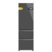 Cecotec Bolero CoolMarket Combi FD 400 Grey Glass E Frigorifico Puerta Francesa - Capacidad 400L - Luz LED - Compresor Inverter - Total Nofrost - Frio Envolvente - Clase E - 60x64x191cm - Color Gris
