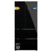 Cecotec Bolero CoolMarket FD 436 Black Glass E Frigorifico Puerta Francesa de 4 Puertas - 463L - Compresor Inverter - Modo Vacaciones - Puerta de Cristal - Frio Envolvente - 83.6x63.6x183cm - Color Negro