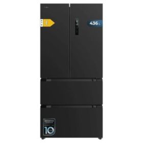 Cecotec Bolero CoolMarket FD 436 Dark E Frigorifico Puerta Francesa de 4 Puertas - Capacidad 510L - Compresor Inverter - Total Nofrost - Modo Vacaciones - Frio Envolvente - 83.6x63.6x183cm - Color Negro