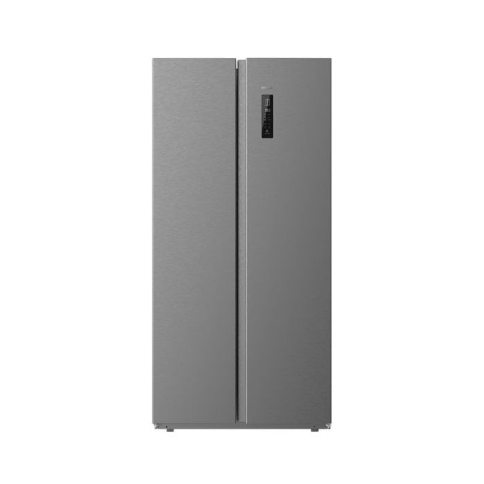 Cecotec Bolero CoolMarket SBS 430 Dark E Frigorifico Americano - Capacidad 430L - Temperatura Regulable - Frio Envolvente - Pantalla en Puerta - Modo Vacaciones y Eco - 176x84cm - Color Gris