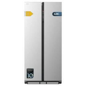Cecotec Bolero CoolMarket SBS 436 SBI Inox E Frigorifico Americano - Capacidad 436L - Compresor Inverter - Acero Inoxidable - Nofrost - Frio Envolvente - Clase E - 84.4×59.8×184.8cm - Color Acero