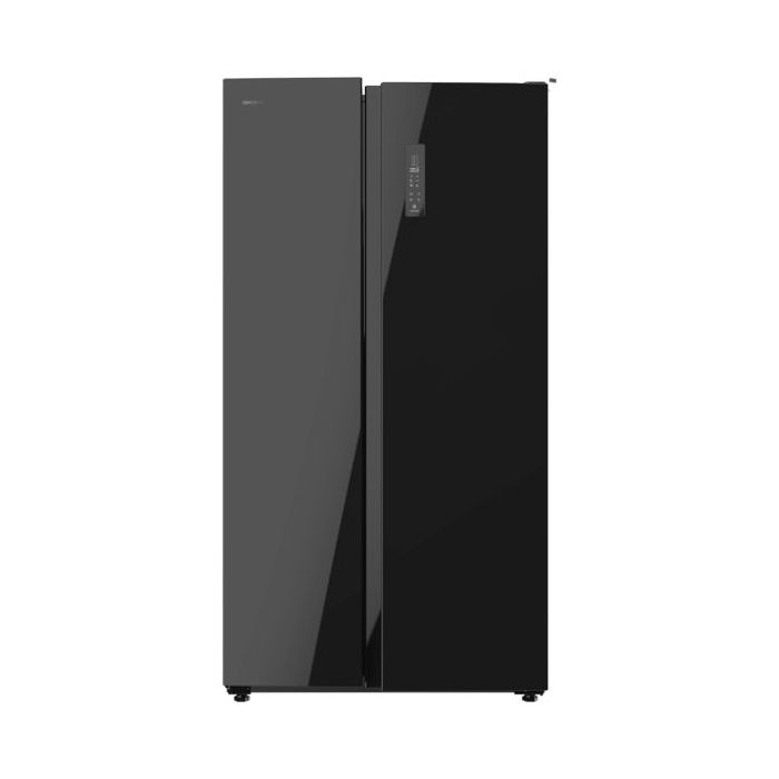 Cecotec Bolero CoolMarket SBS 559 Glass E Frigorifico Americano - Capacidad 559L - Luz LED - Compresor Inverter - Nofrost - Frio Envolvente - Puertas de Cristal - 91.2x70.4x177cm - Color Negro