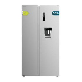 Cecotec Bolero CoolMarket SBS 559 Inox C Frigorifico Americano - Capacidad 559L - Nofrost - Dispensador de Agua - Luz LED - Compresor Inverter - Frio Envolvente - 91.2x70.4x177cm - Color Acero