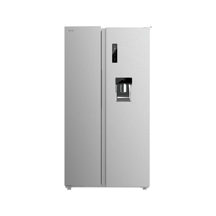 Cecotec Bolero CoolMarket SBS 559 Inox D Frigorifico Americano - Capacidad 559L - Nofrost - Luz LED - Compresor Inverter - Dispensador de Agua - Frio Envolvente - 91.2x70.4x177cm - Color Acero