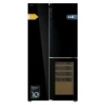 Cecotec Bolero CoolMarket TDW 548 Black Glass E Frigorifico Americano con Vinoteca - 548L - Compresor Inverter - Modo Vacaciones - Puerta de Cristal - Frio Envolvente - 91.1x70.6x183cm - Color Negro