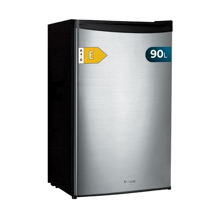 Cecotec Bolero CoolMarket TT 90 Inox E Mini Frigorifico - Capacidad 90L - Temperatura Regulable - Compartimento Congelador - 47x44x83cm - Color Acero