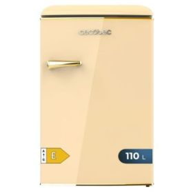 Cecotec Bolero CoolMarket TT Origin 110 Beige E Mini Frigorifico - Capacidad 110L - Estilo Retro - Cajon para Hielo - Luz Interior - Tirador Cromado - Bandejas de Cristal - Color Beige