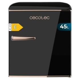 Cecotec Bolero CoolMarket TT Origin 45 Black E Mini Frigorifico - Capacidad 45L - Estilo Retro - Cajon para Hielo - Tirador Cromado - 44.7x53.4x55cm - Color Negro