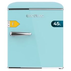 Cecotec Bolero CoolMarket TT Origin 45 Blue E Mini Frigorifico - Capacidad 45L - Estilo Retro - Cajon para Hielo - Tirador Cromado - 44.7x53.4x55cm - Color Turquesa