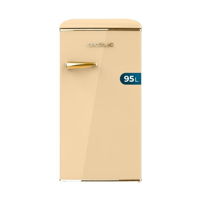 Cecotec Bolero CoolMarket TT Origin 95 Beige E Mini Frigorifico - Capacidad 95L - Estilo Retro - Cajon para Hielo - Tirador Cromado - 48.7x59.2x89.3cm - Color Beige