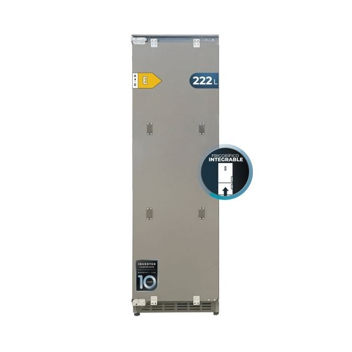 Cecotec Bolero CoolMarket UF BI-D 222 GREY E Congelador Integrable - Capacidad 222L - 1 Puerta - Temperatura Regulable - Fast Freezing - Modo Vacaciones - Total Nofrost - 187x55.9cm - Color Gris