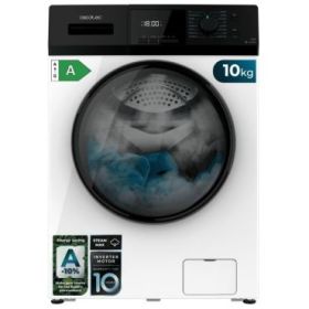 Cecotec Bolero Dresscode 10410 Inverter A Lavadora de Carga Frontal - 10kg - Centrifugado 1400rpm - Temperatura Regulable - Seguro Infantil - Motor Inverter - Inicio Programable - Color Blanco y Negro