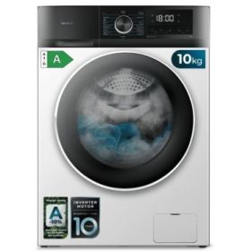 Cecotec Bolero DressCode 10500 Inverter A Lavadora de Carga Frontal - Capacidad 10kg - Velocidad 1400rpm - Seguro Infantil - Display LED - Motor Inverter - Inicio Programable - Color Blanco y Negro