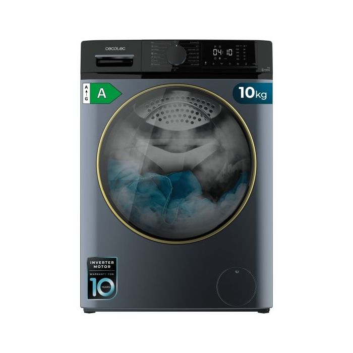 Cecotec Bolero DressCode 10610 Inverter Titanium A Lavadora de Carga Frontal - Capacidad 10kg - Velocidad 1400rpm - Seguro Infantil - Motor Inverter - 15 Programas - Color Azul