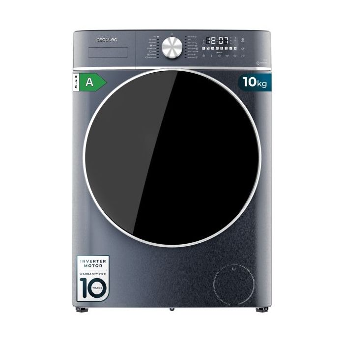 Cecotec Bolero DressCode 10800 Inverter Ice Blue A Lavadora de Carga Frontal - Capacidad 10kg - Velocidad 1400rpm - Seguro Infantil - Motor Inverter - 16 Programas - Color Azul